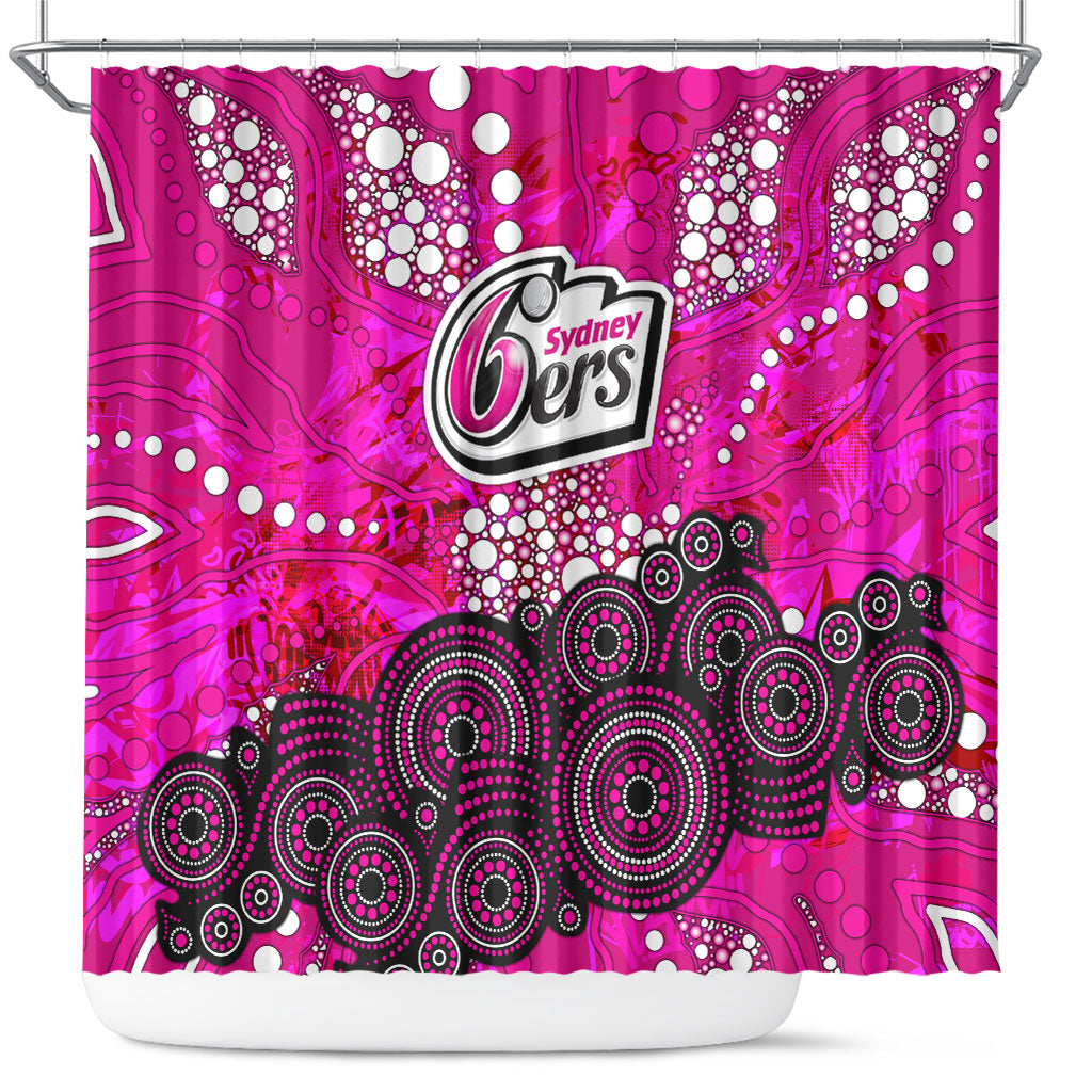 Sydney Sixers Shower Curtain Graffiti Urban Aboriginal Dot Abstract Design