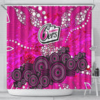 Sydney Sixers Shower Curtain Graffiti Urban Aboriginal Dot Abstract Design