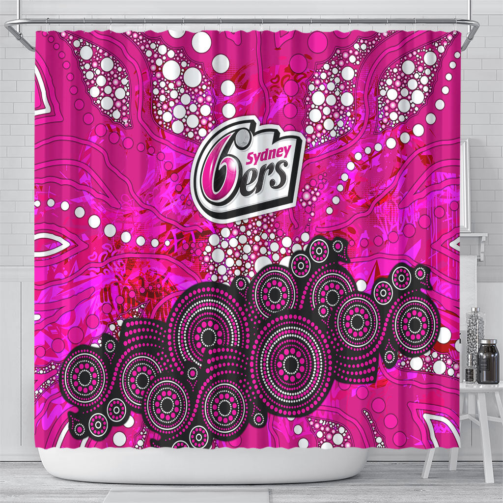 Sydney Sixers Shower Curtain Graffiti Urban Aboriginal Dot Abstract Design