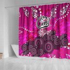 Sydney Sixers Shower Curtain Graffiti Urban Aboriginal Dot Abstract Design