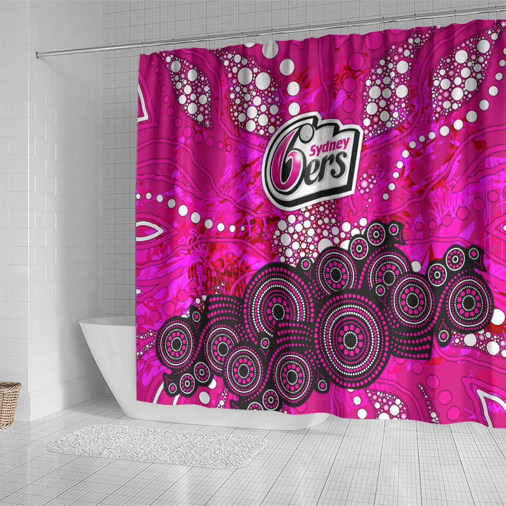 Sydney Sixers Shower Curtain Graffiti Urban Aboriginal Dot Abstract Design