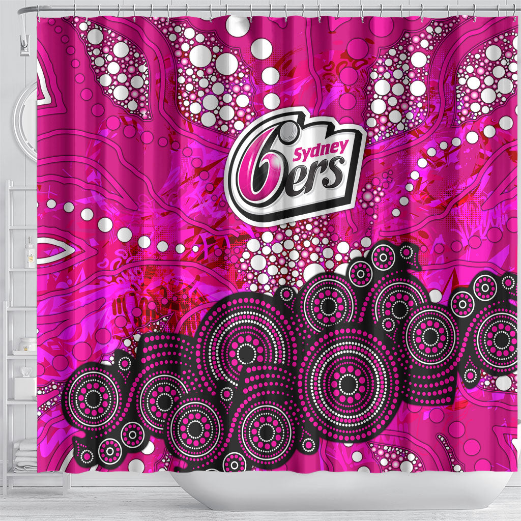Sydney Sixers Shower Curtain Graffiti Urban Aboriginal Dot Abstract Design