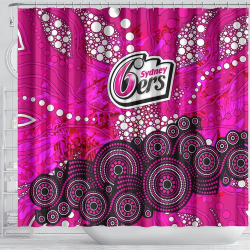 Sydney Sixers Shower Curtain Graffiti Urban Aboriginal Dot Abstract Design
