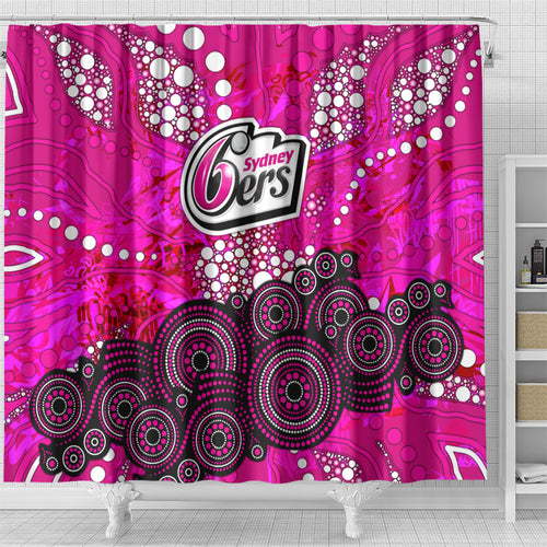 Sydney Sixers Shower Curtain Graffiti Urban Aboriginal Dot Abstract Design