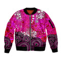 Sydney Sixers Sleeve Zip Bomber Jacket Graffiti Urban Aboriginal Dot Abstract Design