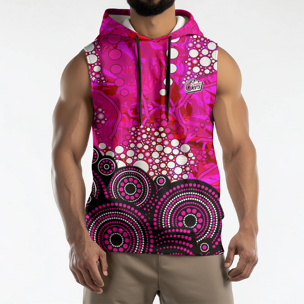 Sydney Sixers Sleeveless Hoodie Graffiti Urban Aboriginal Dot Abstract Design