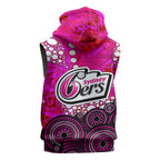 Sydney Sixers Sleeveless Zip Hoodie Graffiti Urban Aboriginal Dot Abstract Design