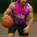 Sydney Sixers Sleeveless Zip Hoodie Graffiti Urban Aboriginal Dot Abstract Design