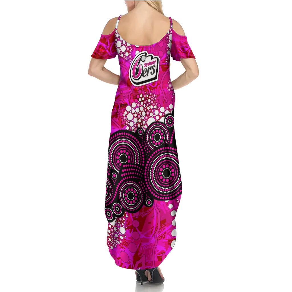 Sydney Sixers Summer Maxi Dress Graffiti Urban Aboriginal Dot Abstract Design