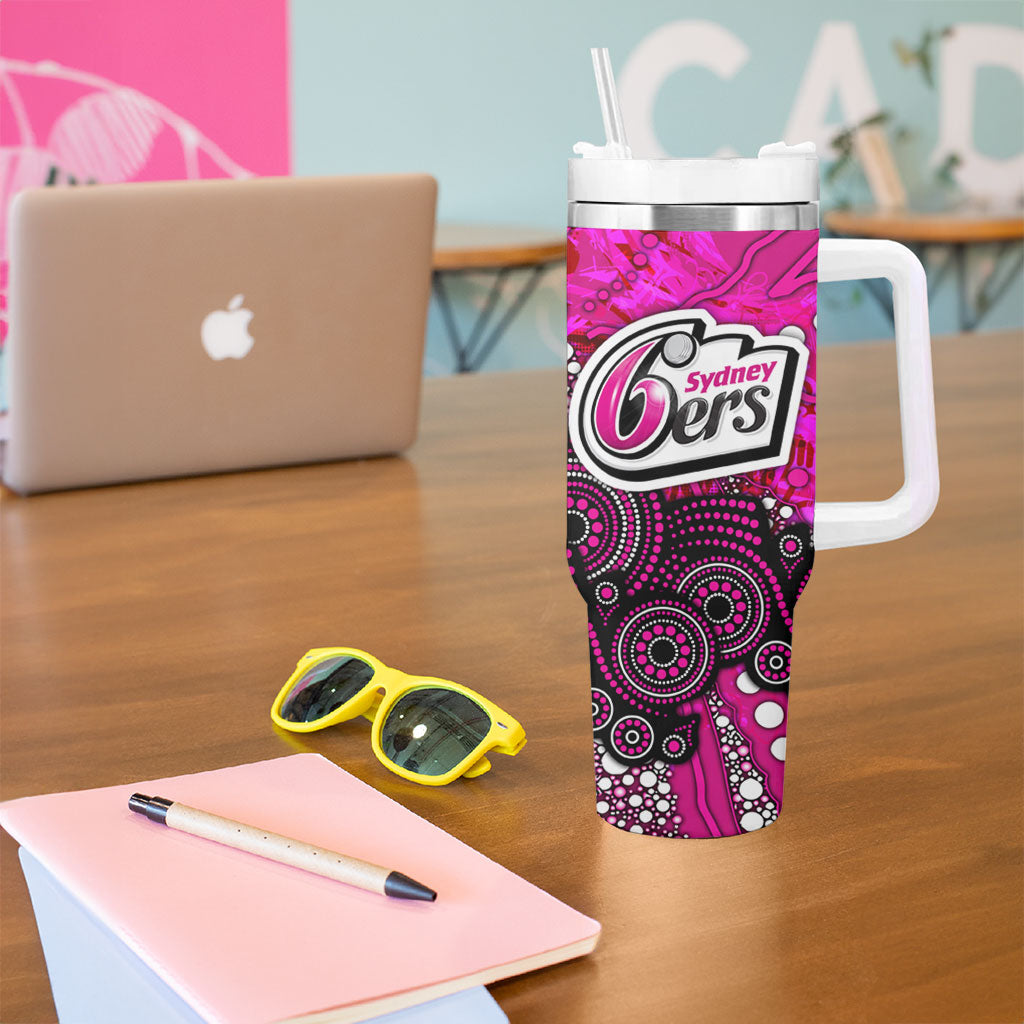 Sydney Sixers Tumbler With Handle Graffiti Urban Aboriginal Dot Abstract Design