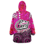 Sydney Sixers Wearable Blanket Hoodie Graffiti Urban Aboriginal Dot Abstract Design