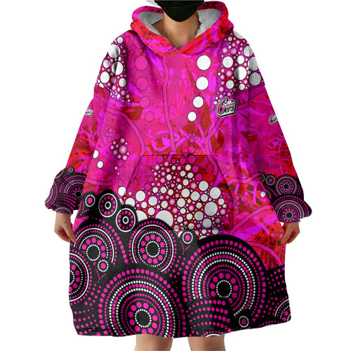 Sydney Sixers Wearable Blanket Hoodie Graffiti Urban Aboriginal Dot Abstract Design