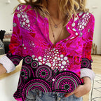 Sydney Sixers Women Casual Shirt Graffiti Urban Aboriginal Dot Abstract Design