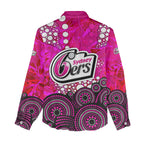 Sydney Sixers Women Casual Shirt Graffiti Urban Aboriginal Dot Abstract Design
