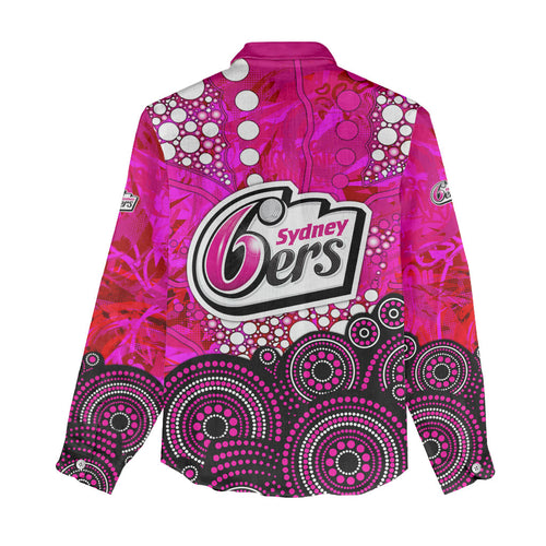 Sydney Sixers Women Casual Shirt Graffiti Urban Aboriginal Dot Abstract Design
