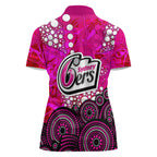 Sydney Sixers Women Polo Shirt Graffiti Urban Aboriginal Dot Abstract Design