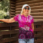 Sydney Sixers Women Polo Shirt Graffiti Urban Aboriginal Dot Abstract Design
