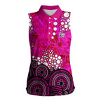 Sydney Sixers Women Sleeveless Polo Shirt Graffiti Urban Aboriginal Dot Abstract Design
