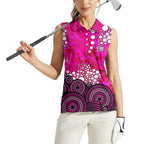 Sydney Sixers Women Sleeveless Polo Shirt Graffiti Urban Aboriginal Dot Abstract Design