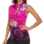 Sydney Sixers Women Sleeveless Polo Shirt Graffiti Urban Aboriginal Dot Abstract Design
