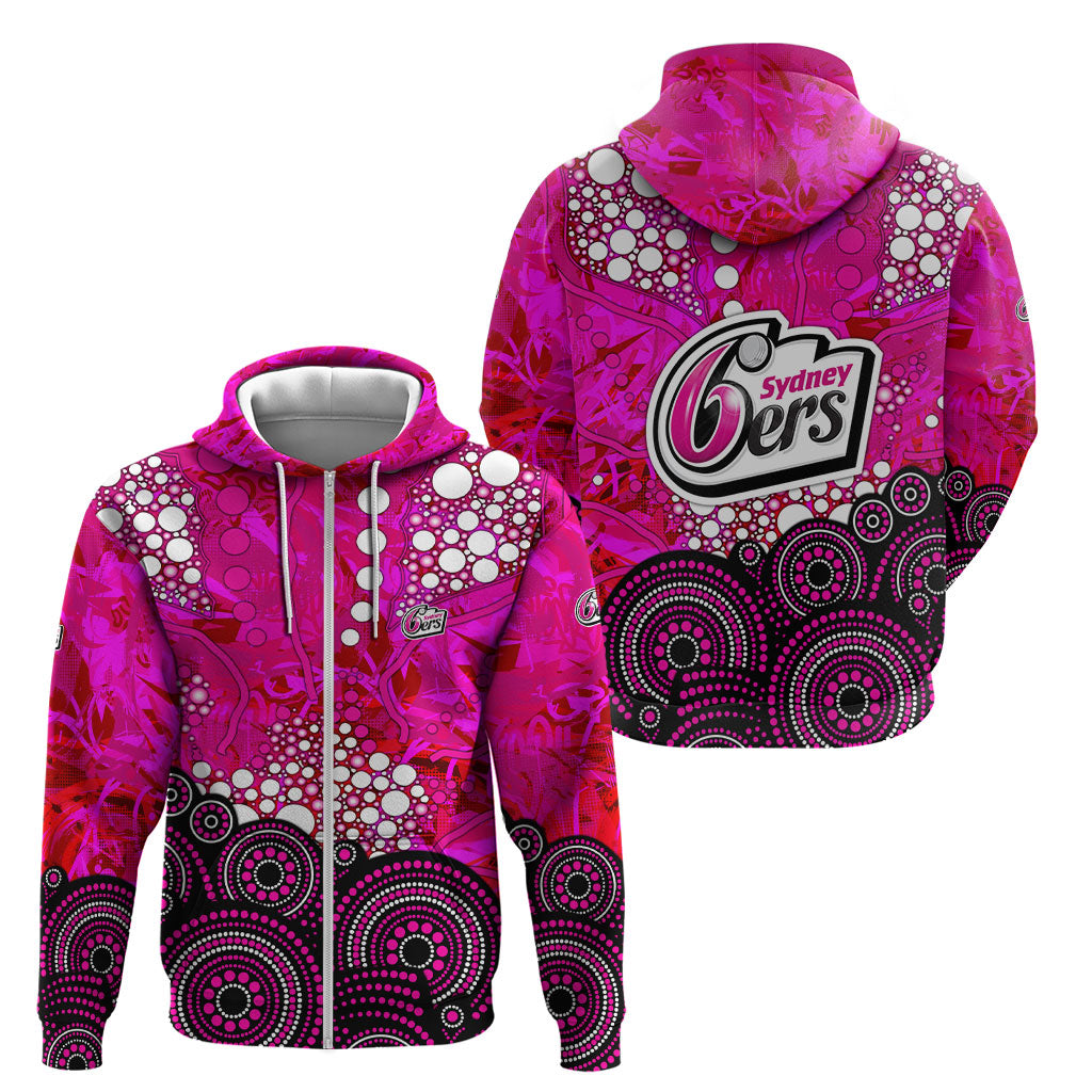 Sydney Sixers Zip Hoodie Graffiti Urban Aboriginal Dot Abstract Design