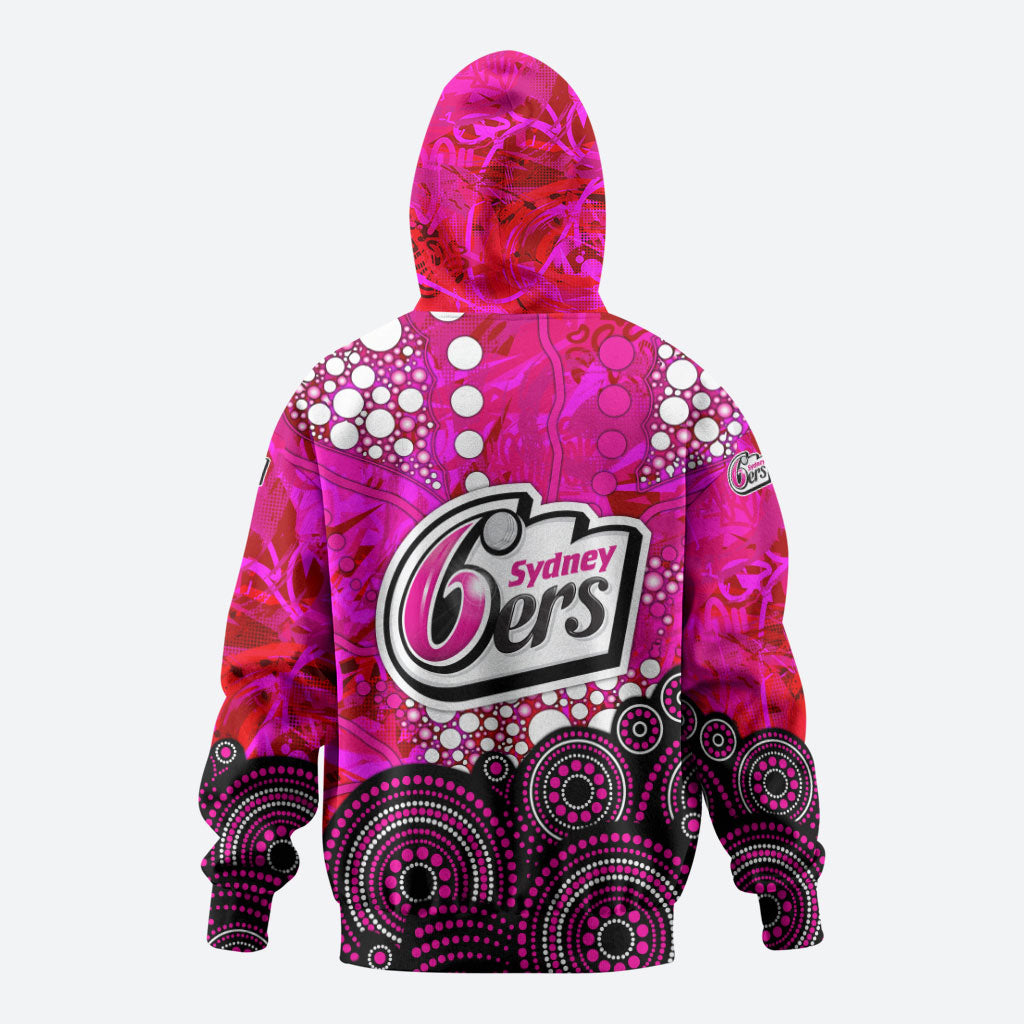 Sydney Sixers Zip Hoodie Graffiti Urban Aboriginal Dot Abstract Design