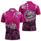 Sydney Sixers Zipper Polo Shirt Graffiti Urban Aboriginal Dot Abstract Design