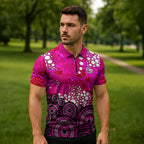 Sydney Sixers Zipper Polo Shirt Graffiti Urban Aboriginal Dot Abstract Design