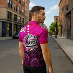Sydney Sixers Zipper Polo Shirt Graffiti Urban Aboriginal Dot Abstract Design