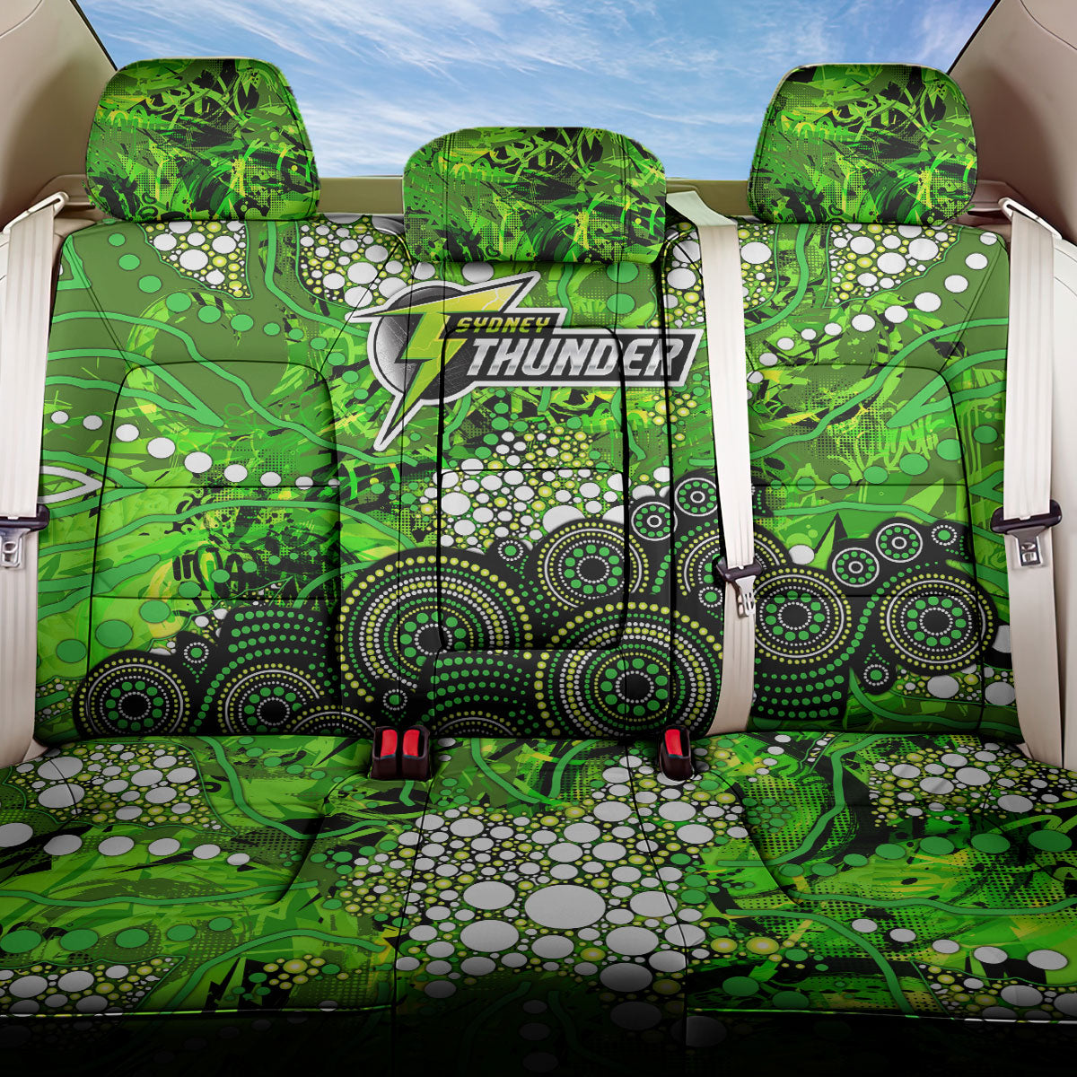 Sydney Thunder Back Car Seat Cover Graffiti Urban Aboriginal Dot Abstract Design