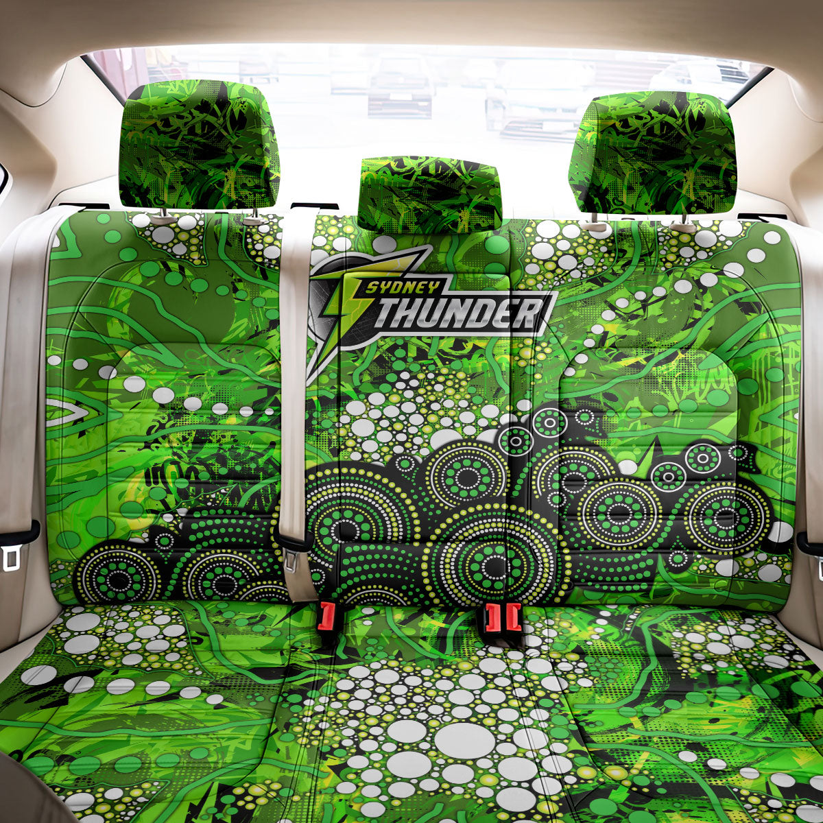Sydney Thunder Back Car Seat Cover Graffiti Urban Aboriginal Dot Abstract Design