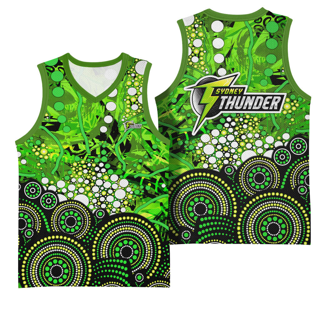 Sydney Thunder Basketball Jersey Graffiti Urban Aboriginal Dot Abstract Design