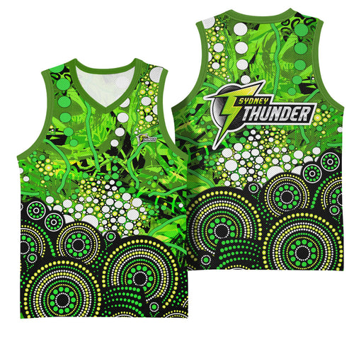Sydney Thunder Basketball Jersey Graffiti Urban Aboriginal Dot Abstract Design