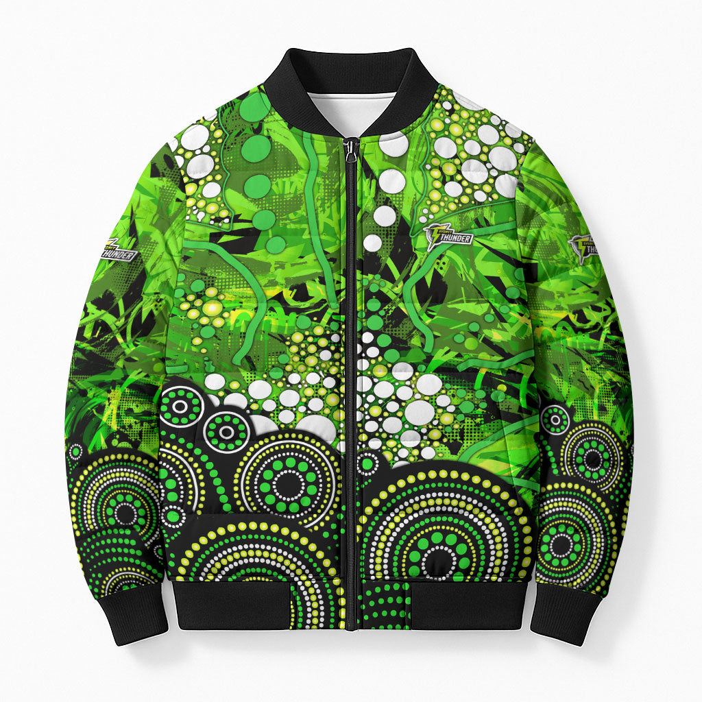 Sydney Thunder Bomber Puffer Jacket Graffiti Urban Aboriginal Dot Abstract Design