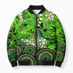 Sydney Thunder Bomber Puffer Jacket Graffiti Urban Aboriginal Dot Abstract Design