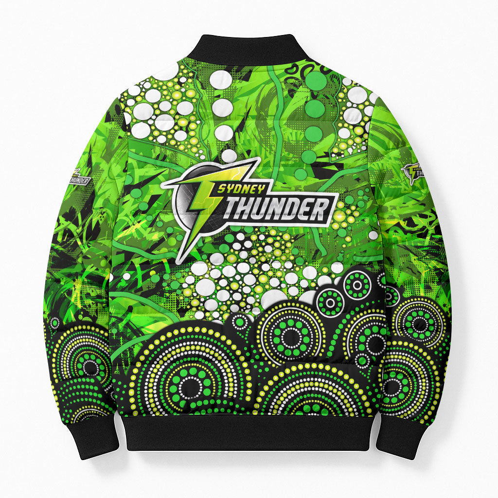 Sydney Thunder Bomber Puffer Jacket Graffiti Urban Aboriginal Dot Abstract Design
