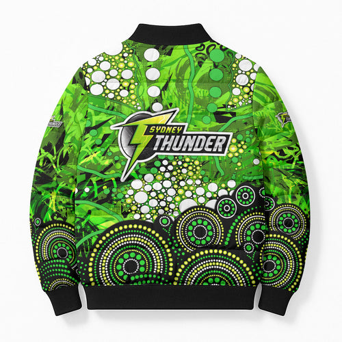 Sydney Thunder Bomber Puffer Jacket Graffiti Urban Aboriginal Dot Abstract Design