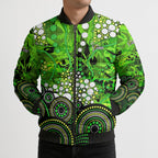 Sydney Thunder Bomber Puffer Jacket Graffiti Urban Aboriginal Dot Abstract Design