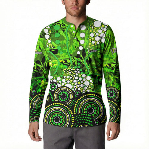 Sydney Thunder Button Sweatshirt Graffiti Urban Aboriginal Dot Abstract Design