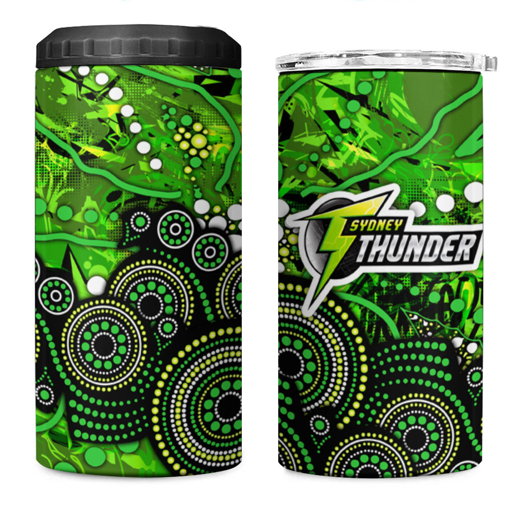 Sydney Thunder 4 in 1 Can Cooler Tumbler Graffiti Urban Aboriginal Dot Abstract Design
