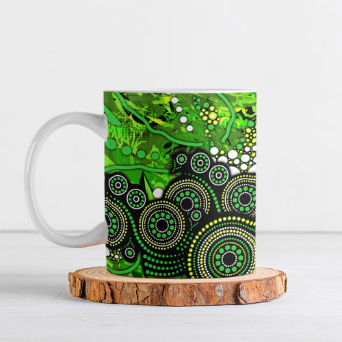 Sydney Thunder Ceramic Mug Graffiti Urban Aboriginal Dot Abstract Design