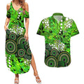 Sydney Thunder Couples Matching Summer Maxi Dress and Hawaiian Shirt Graffiti Urban Aboriginal Dot Abstract Design