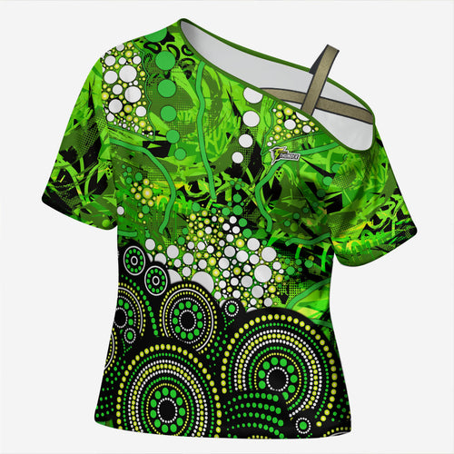 Sydney Thunder Cross Shoulder Shirt Graffiti Urban Aboriginal Dot Abstract Design