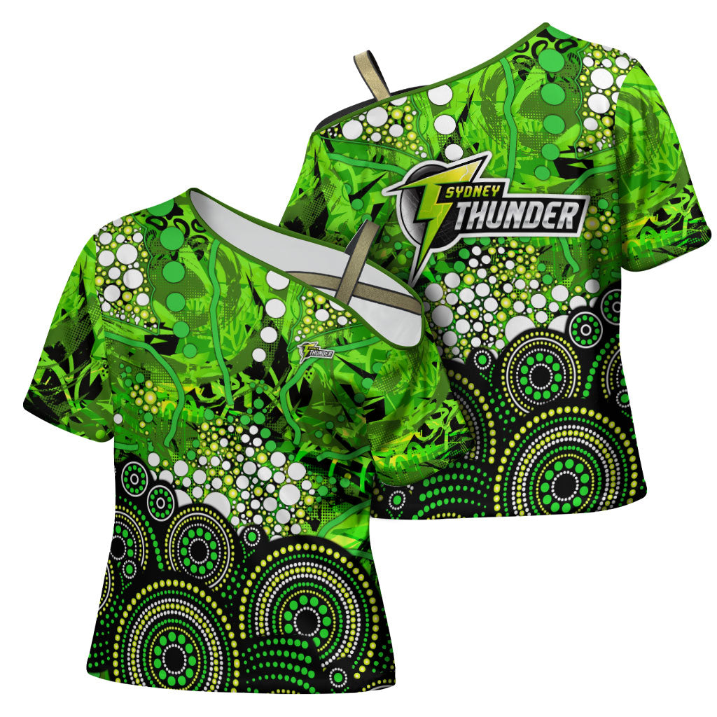 Sydney Thunder Cross Shoulder Shirt Graffiti Urban Aboriginal Dot Abstract Design