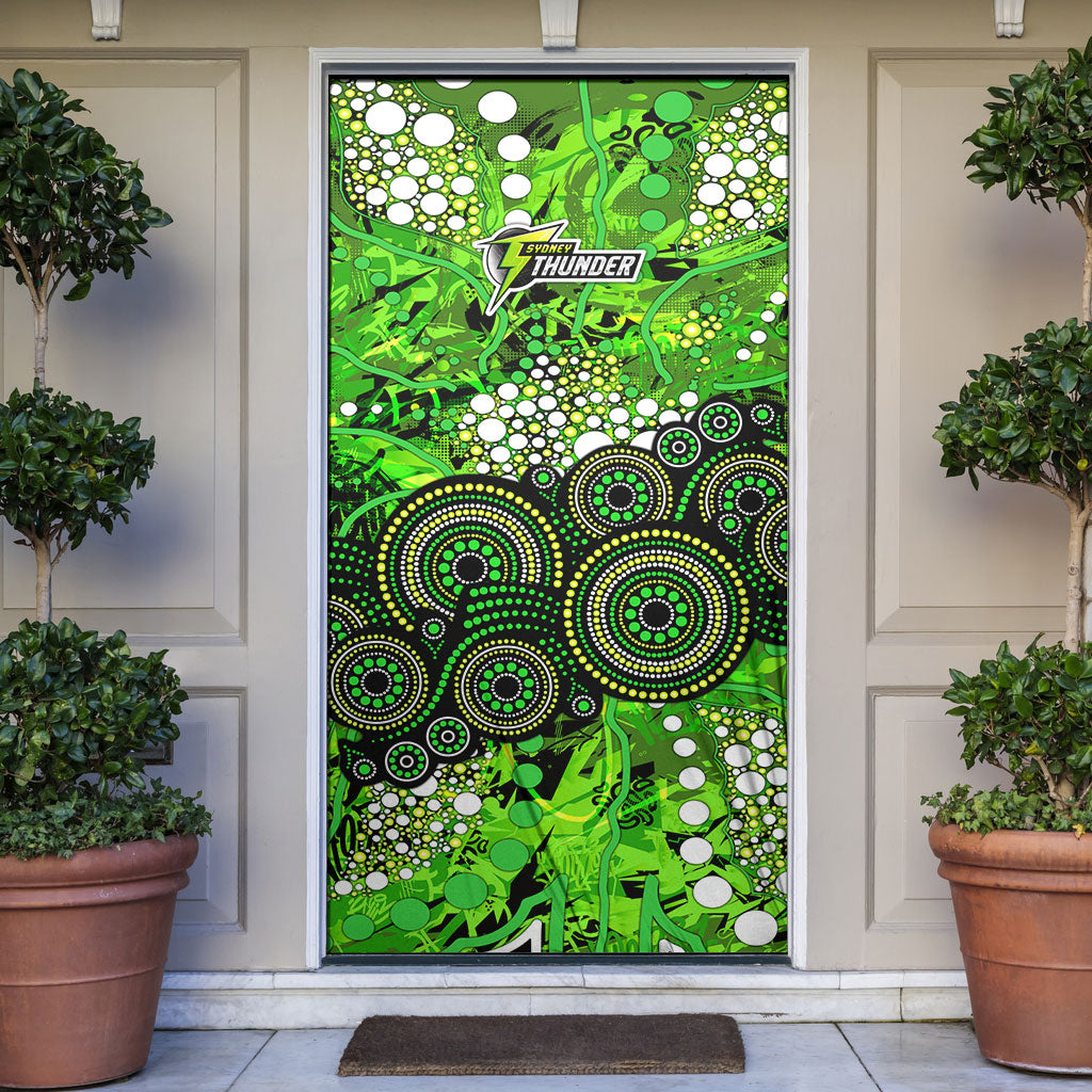 Sydney Thunder Door Cover Graffiti Urban Aboriginal Dot Abstract Design