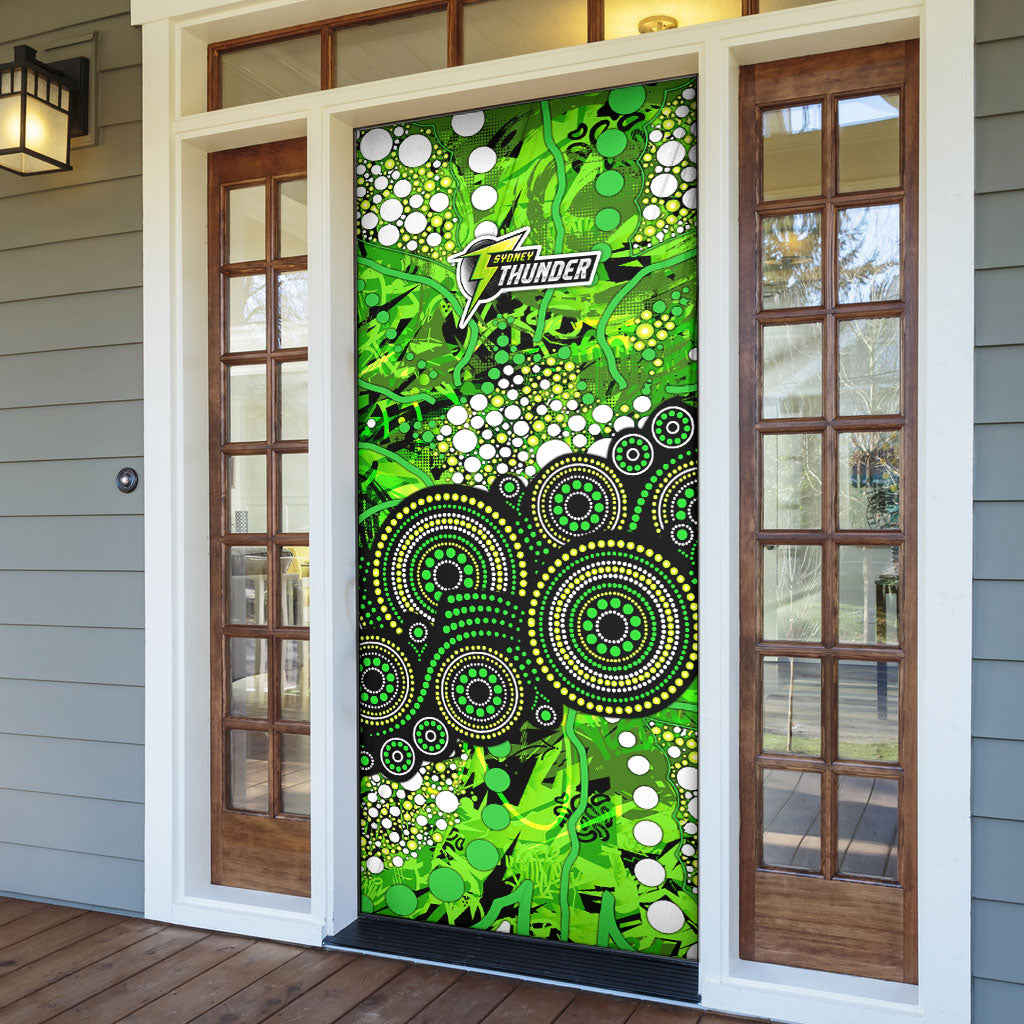 Sydney Thunder Door Cover Graffiti Urban Aboriginal Dot Abstract Design