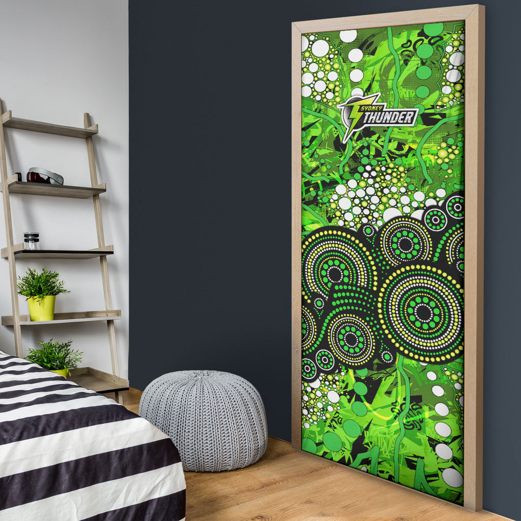 Sydney Thunder Door Cover Graffiti Urban Aboriginal Dot Abstract Design
