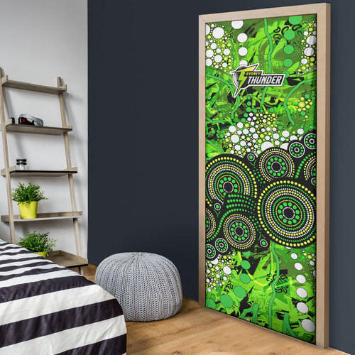 Sydney Thunder Door Cover Graffiti Urban Aboriginal Dot Abstract Design