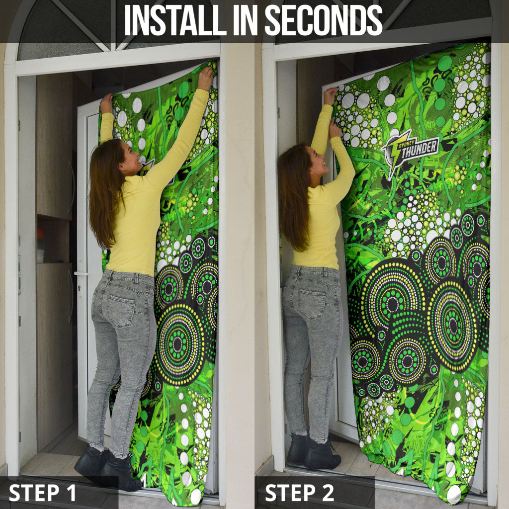 Sydney Thunder Door Cover Graffiti Urban Aboriginal Dot Abstract Design