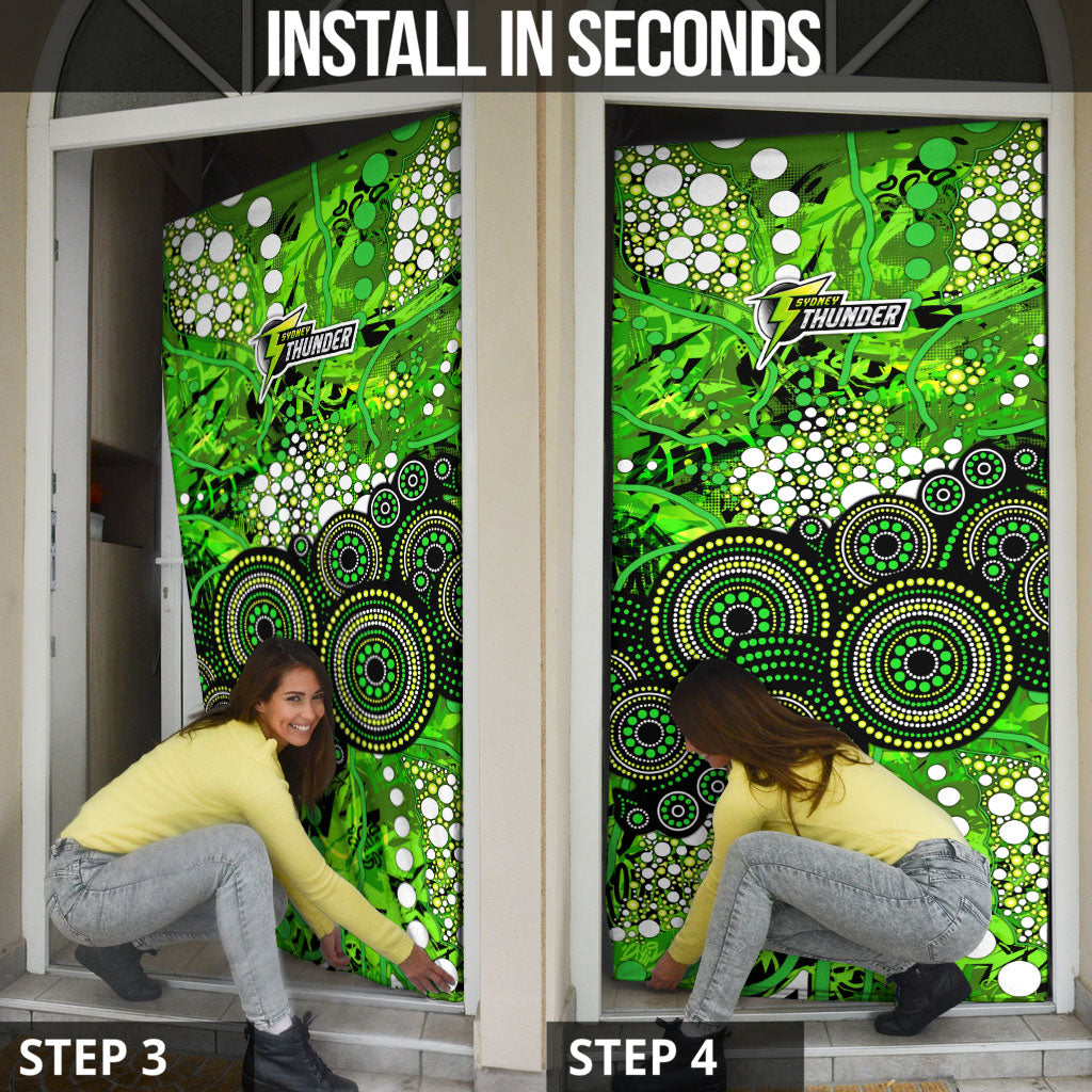 Sydney Thunder Door Cover Graffiti Urban Aboriginal Dot Abstract Design